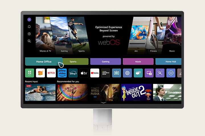 webOS enables you to remotely access your PC and Cloud PC via Remote PC. This functionality lets you utilize various home office services, including video conferencing and cloud-based applications, all without a PC.