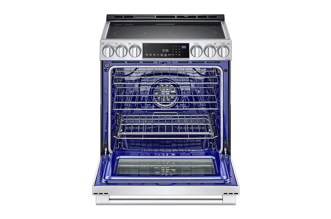 LG STUDIO 30" Elec. 6.3 cu ft. Range | Probake Convection, Air Sous-Vide, Air Fry, SelfClean, EasyClean®& Smart, Stainless, Slide-in, LSES6338F