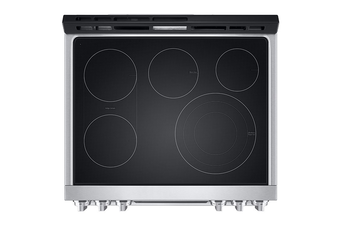 LG STUDIO 30" Elec. 6.3 cu ft. Range | Probake Convection, Air Sous-Vide, Air Fry, SelfClean, EasyClean®& Smart, Stainless, Slide-in, LSES6338F