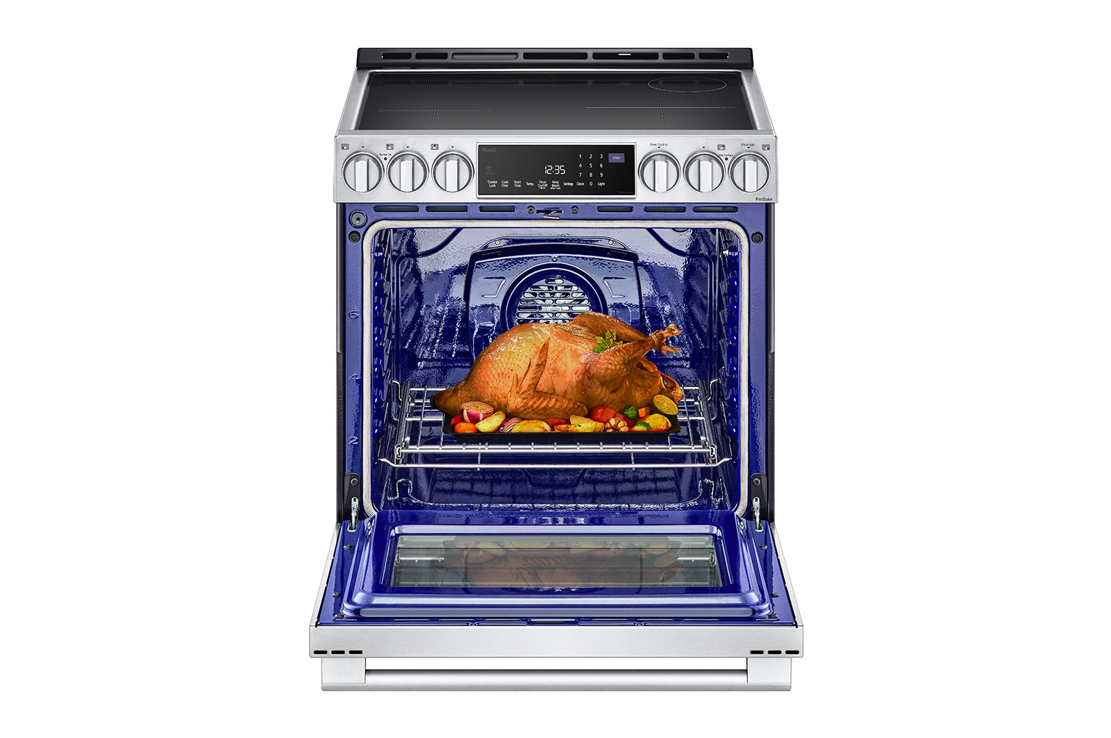 LG STUDIO 30" Induction 6.3 cu ft. Range | Probake Convection, Air Sous-Vide, Air Fry, SelfClean, EasyClean®& Smart, Stainless, Slide-in, LSIS6338F