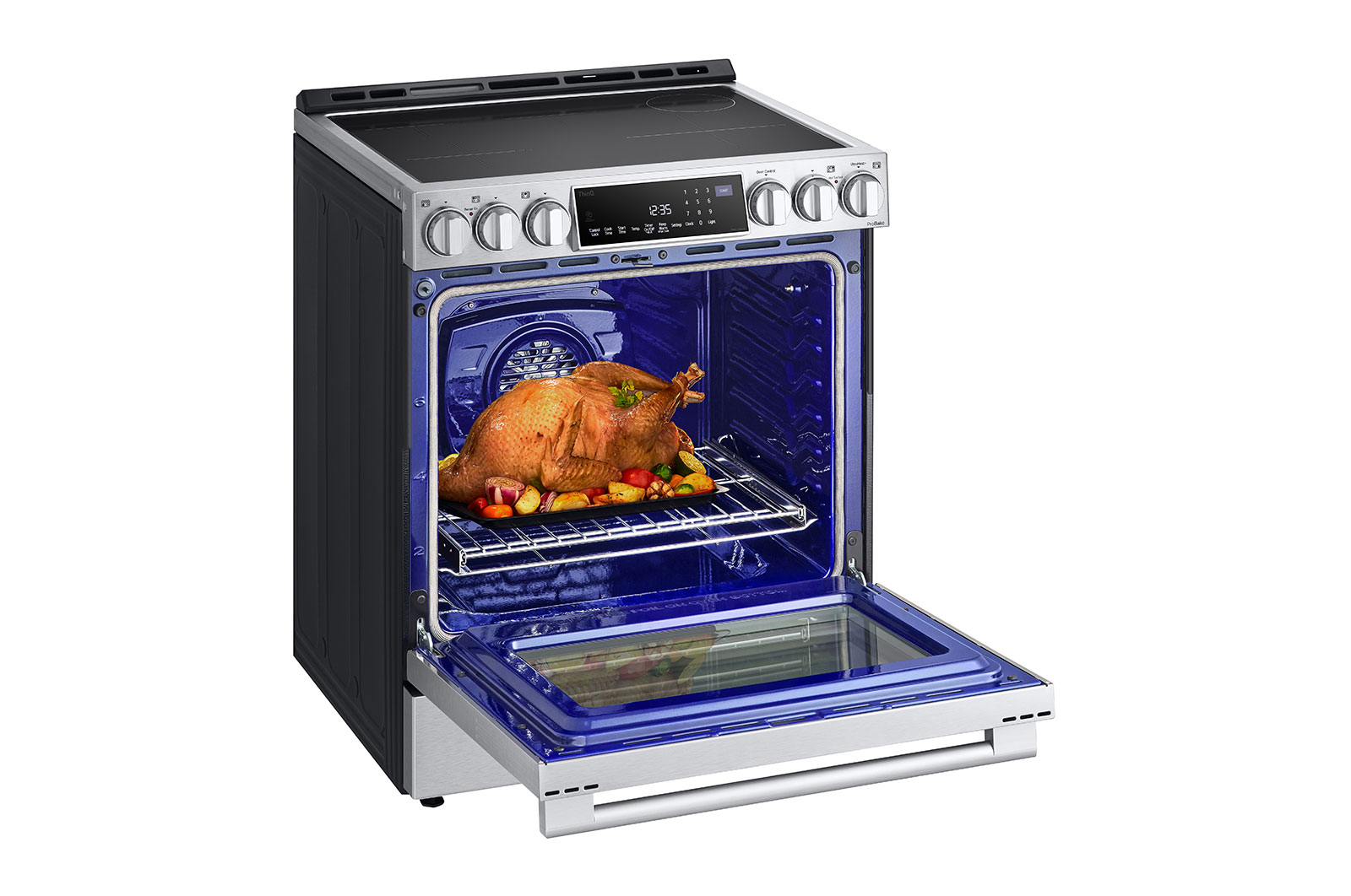 LG STUDIO 30" Induction 6.3 cu ft. Range | Probake Convection, Air Sous-Vide, Air Fry, SelfClean, EasyClean®& Smart, Stainless, Slide-in, LSIS6338F
