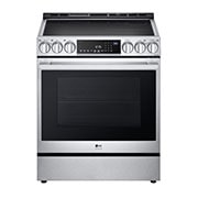 Front view of LG LG STUDIO 30" Induction 6.3 cu ft. Range | Probake Convection, Air Sous-Vide, Air Fry, SelfClean, EasyClean®& Smart, Stainless, Slide-in - LSIS6338F