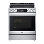 Side view of LG LG STUDIO 30" Induction 6.3 cu ft. Range | Probake Convection, Air Sous-Vide, Air Fry, SelfClean, EasyClean®& Smart, Stainless, Slide-in - LSIS6338F
