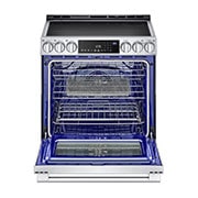 Side view of LG LG STUDIO 30" Induction 6.3 cu ft. Range | Probake Convection, Air Sous-Vide, Air Fry, SelfClean, EasyClean®& Smart, Stainless, Slide-in - LSIS6338F