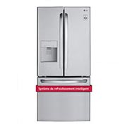 Front view of 30" French Door Refrigerator with Smart Cooling System, 22 cu. Ft. LFD22716ST