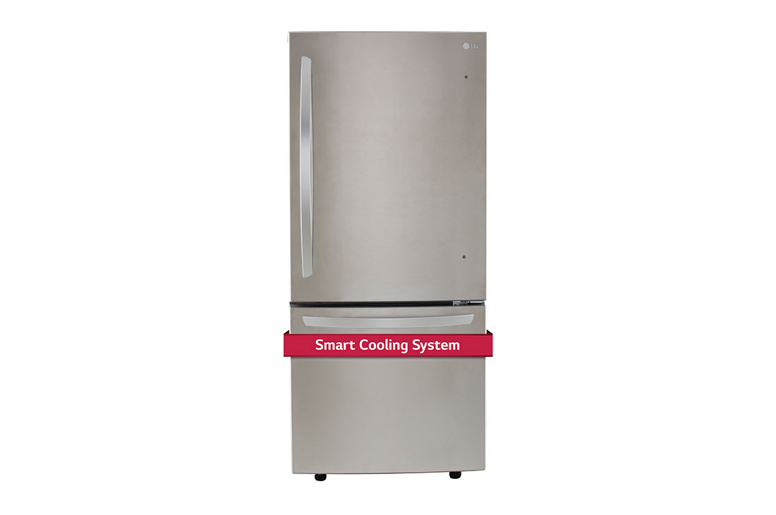Front view of LG 30" 22 cu.ft. Standard-Depth Bottom Freezer Refrigerator - LRDNS2200S