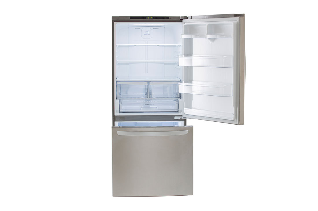Side view of LG 30" 22 cu.ft. Standard-Depth Bottom Freezer Refrigerator - LRDNS2200S