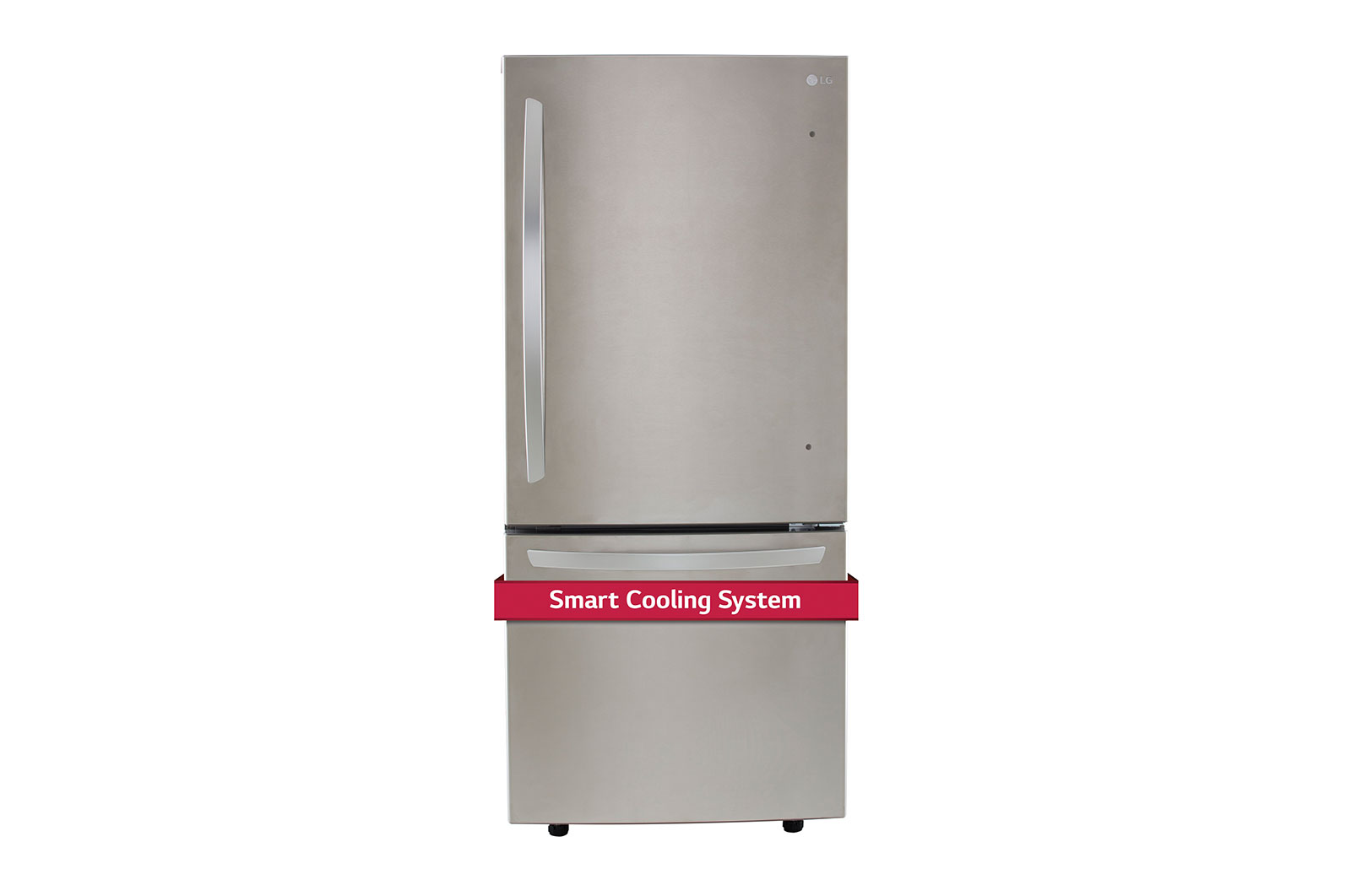 Front view of LG 30" 22 cu.ft. Standard-Depth Bottom Freezer Refrigerator - LRDNS2200S