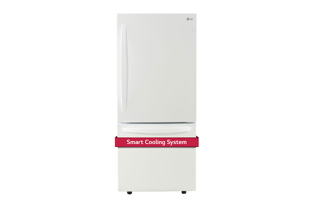 Front view of LG 30" 22 cu.ft. Standard-Depth Bottom Freezer Refrigerator - LRDNS2200W