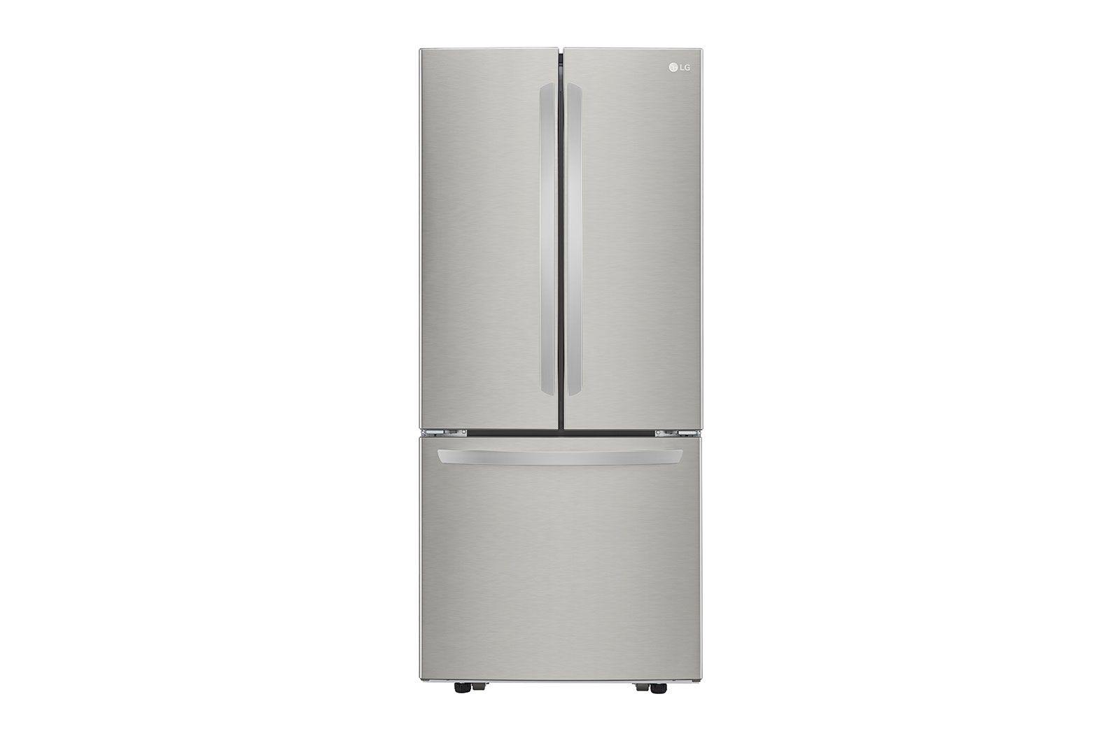 Front view of LG 30" 22 cu.ft. Standard-Depth French 3-Door Refrigerator - LRFNS2200S