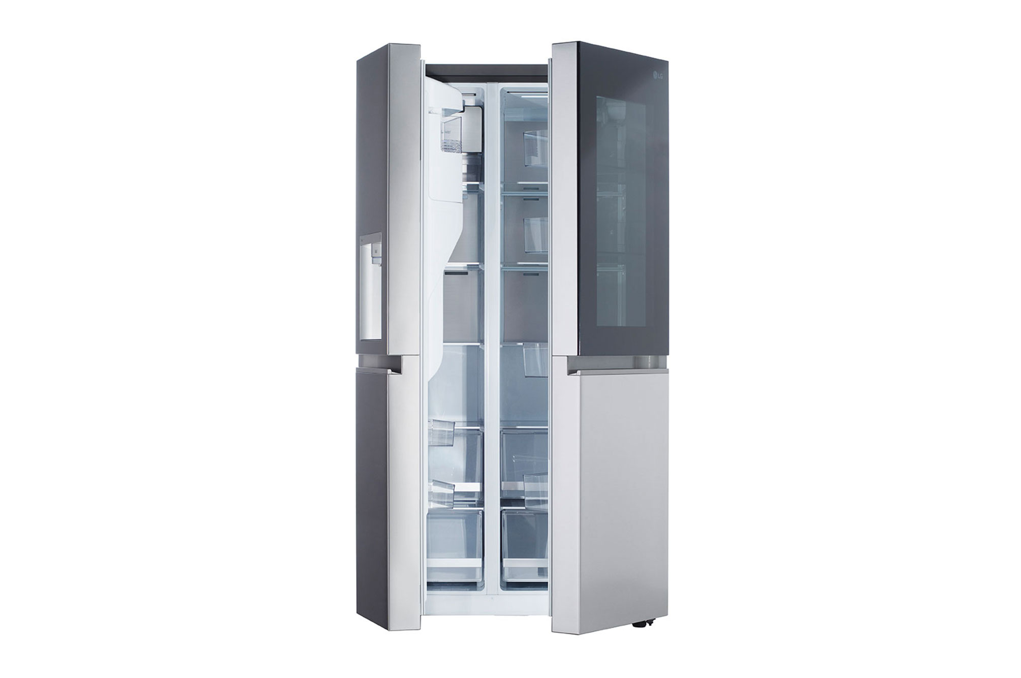 Side view of LG 36" 27 cu.ft. InstaView® Standard-Depth Side by Side Refrigerator | Ice & Water Dispenser | Dual Ice Maker with Craft Ice® - LRSOS2706S