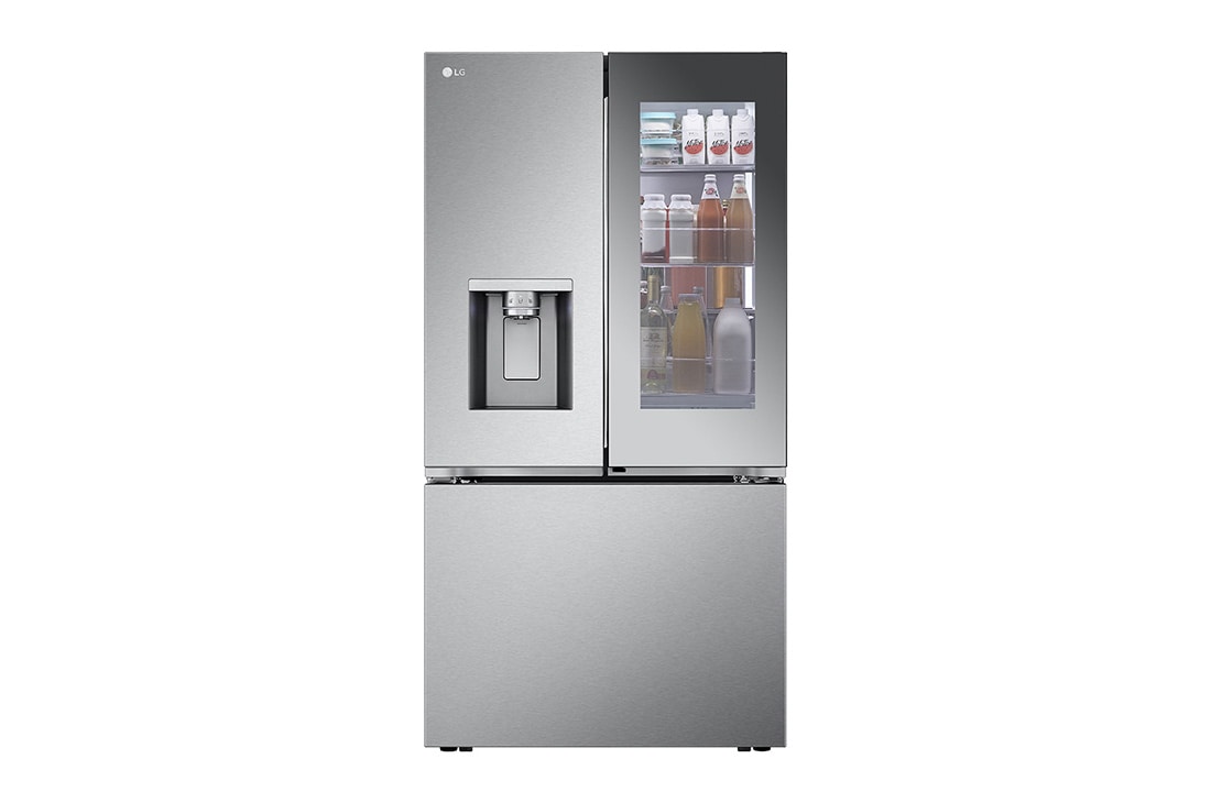 Side view of LG 36" 26 cu.ft. Mirror InstaView® Door-in-Door® Counter-Depth MAX® French 3-Door | Ice & Water Dispenser | 4 Types of Ice with Craft Ice® - LRYKC2606S