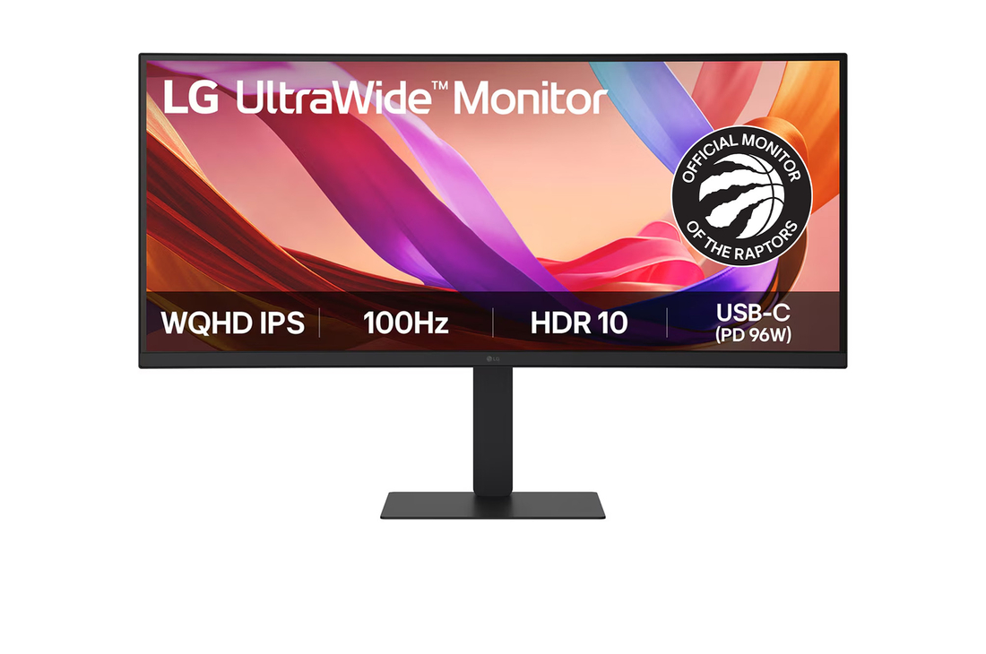 Front view of ultrawide monitor