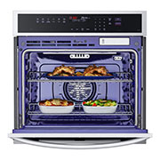 LG 4.7 cu ft. Single Wall Oven | True Convection, Steam Sous-Vide, Air Fry, InstaView<sup>®</sup>, SelfClean, EasyClean<sup>®</sup> & Smart, Stainless, WSEP4727F