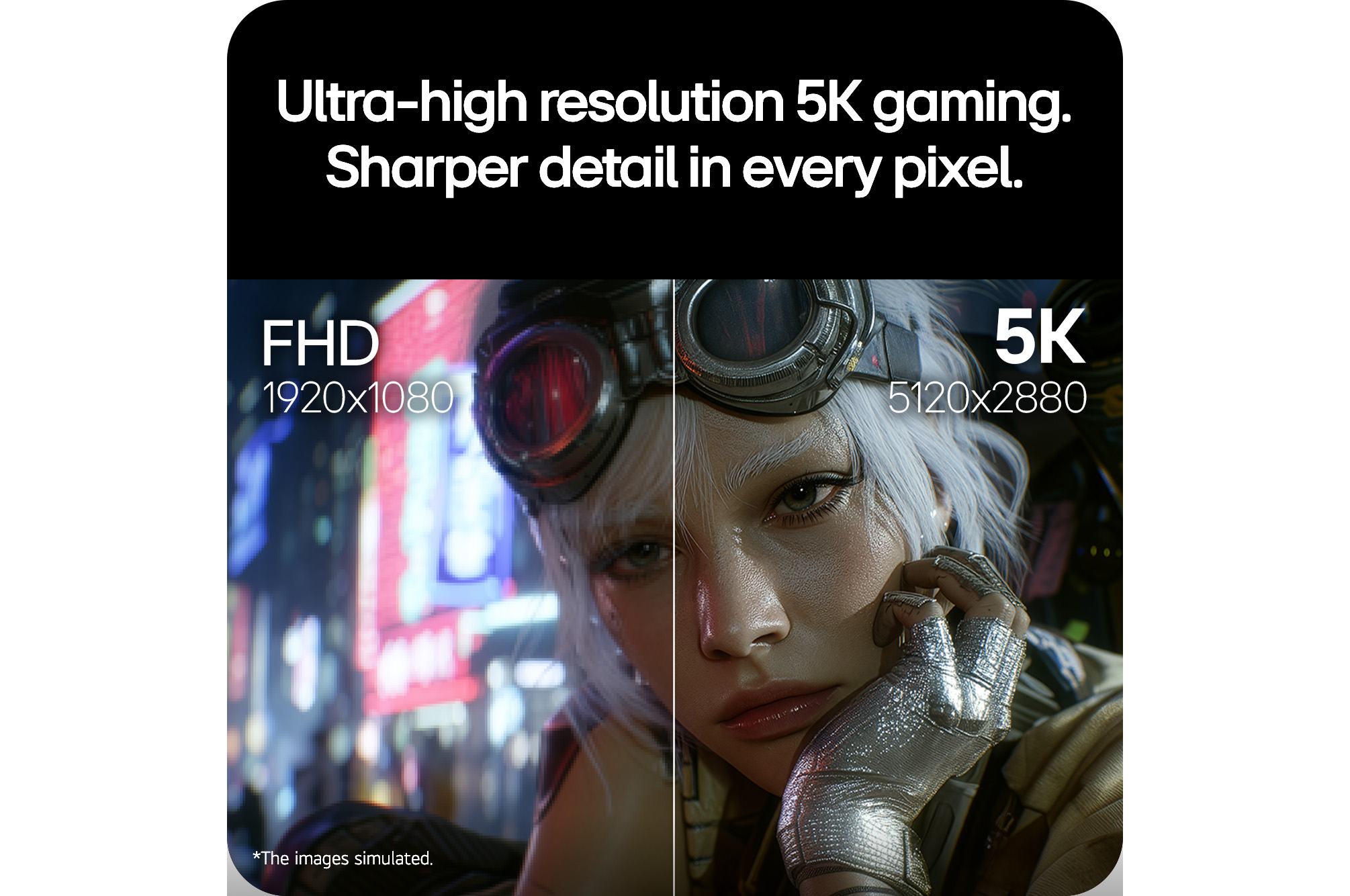Front view of 27-inch UltraGear evo GM9, Hyper Mini LED Gaming Monitor with Dual Mode (5K 165Hz or QHD 330Hz) (27GM950B)