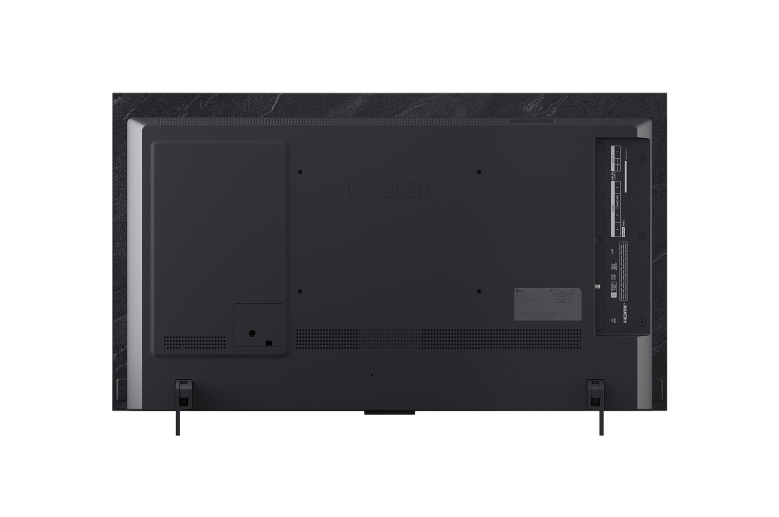 Vue arrière du téléviseur Smart TV LG OLED evo AI C5 4K.