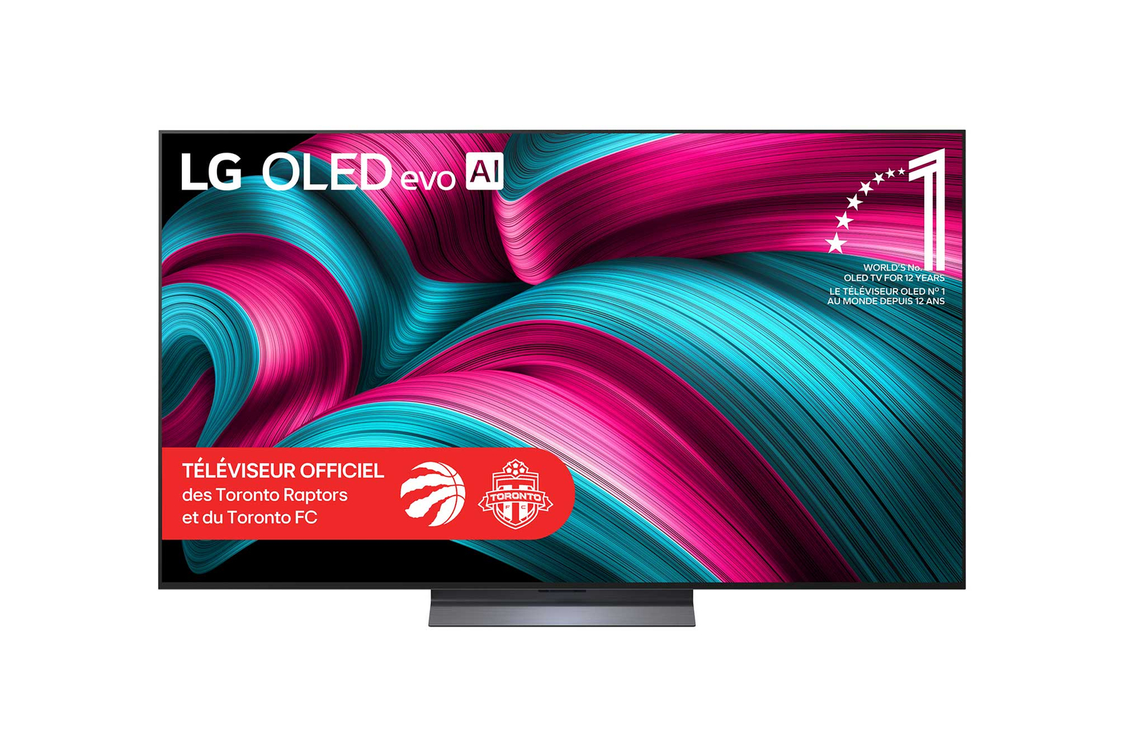 Vue de face de 65 pouces LG OLED evo AI C5 4K Smart TV 2025 OLED65C5YUA