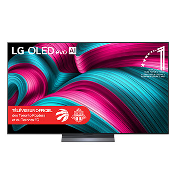 Vue de face de 65 pouces LG OLED evo AI C5 4K Smart TV 2025 OLED65C5YUA