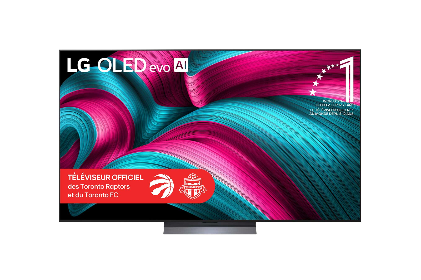 Vue de face de 77 pouces LG OLED evo AI C5 4K Smart TV 2025 OLED77C5YUA