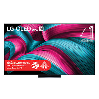 Vue de face de 83 pouces LG OLED evo AI C5 4K Smart TV 2025 OLED83C5YUA