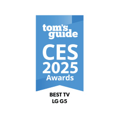 Guide de Tom 2025 badge des prix CES. Meilleur téléviseur, LG OLED G5.