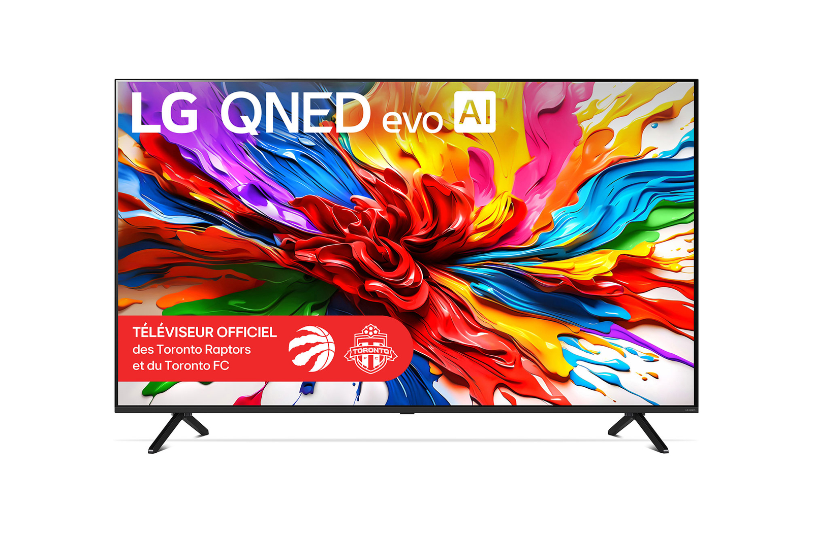 Vue de face de 65 pouces LG QNED evo AI QNED92 MiniLED 4K Smart TV 2025 65QNED92AUA