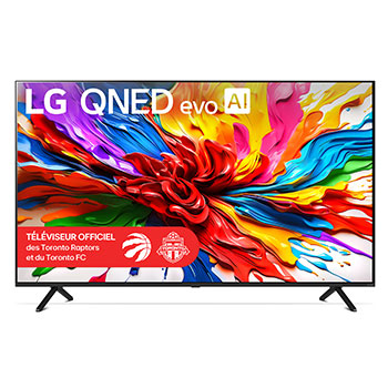 Vue de face de 65 pouces LG QNED evo AI QNED92 MiniLED 4K Smart TV 2025 65QNED92AUA