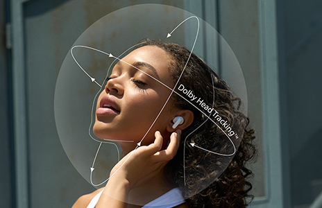 Cette image montre la fonctionnalité Dolby Atmos Head Tracking