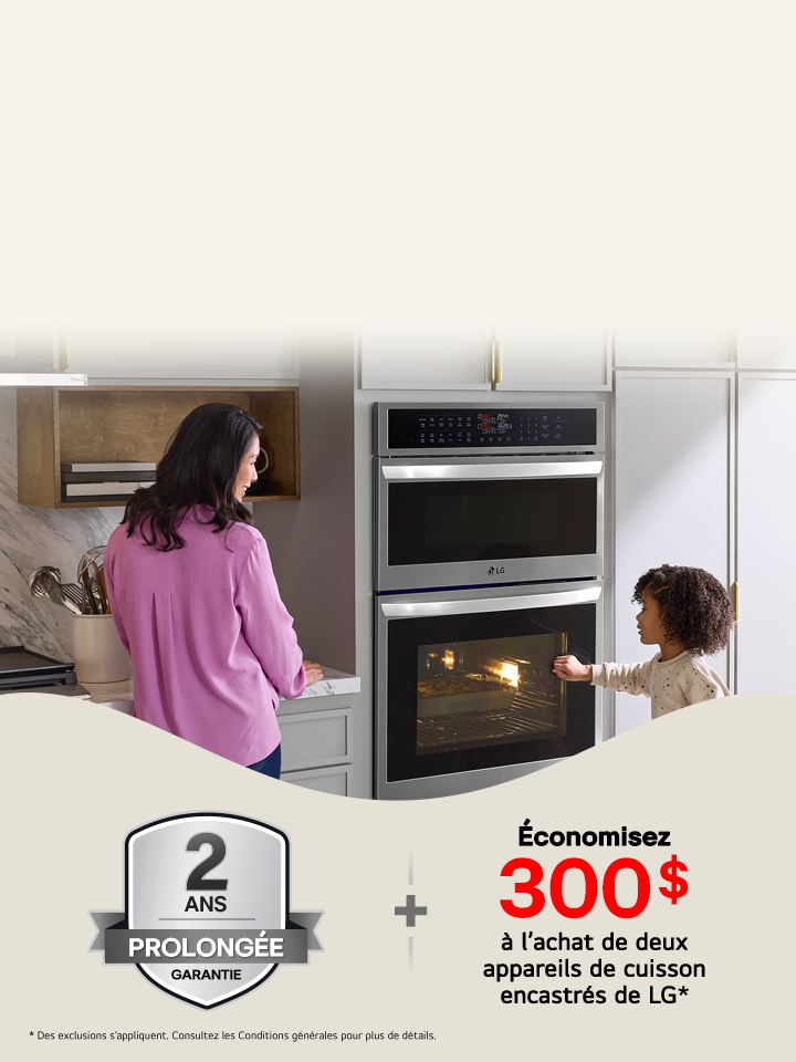 Conçus pour durer. Garantie prolongée de 2 ans offerte. Enregistrez vos nouveaux appareils encastrables LG admissibles.