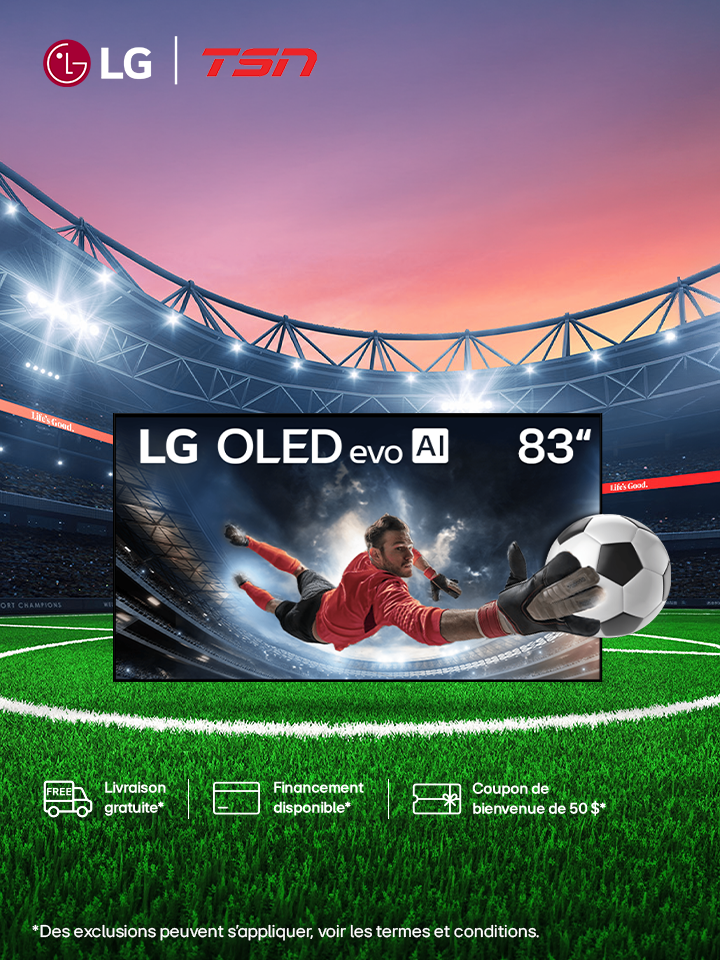 Grandes écrans. Grands matchs: 6 mois de TSN offerts avec les OLED 65 po+