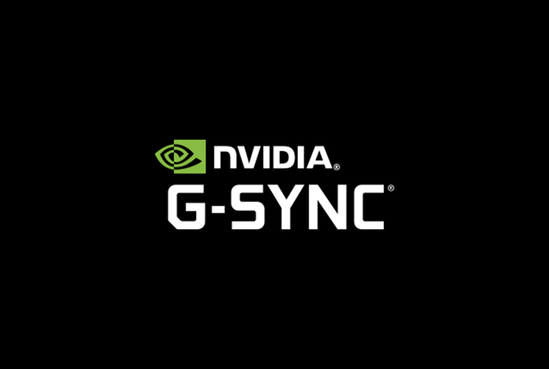 Image de moniteur gaming LG avec logo NVIDIA G-SYNC sur fond noir, illustrant un jeu synchronisé.