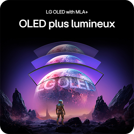 Moniteur LG 45GX900A mettant en avant la technologie LG OLED avec MLA+, offrant l'image OLED la plus lumineuse avec un contraste supérieur pour une qualité visuelle exceptionnelle.