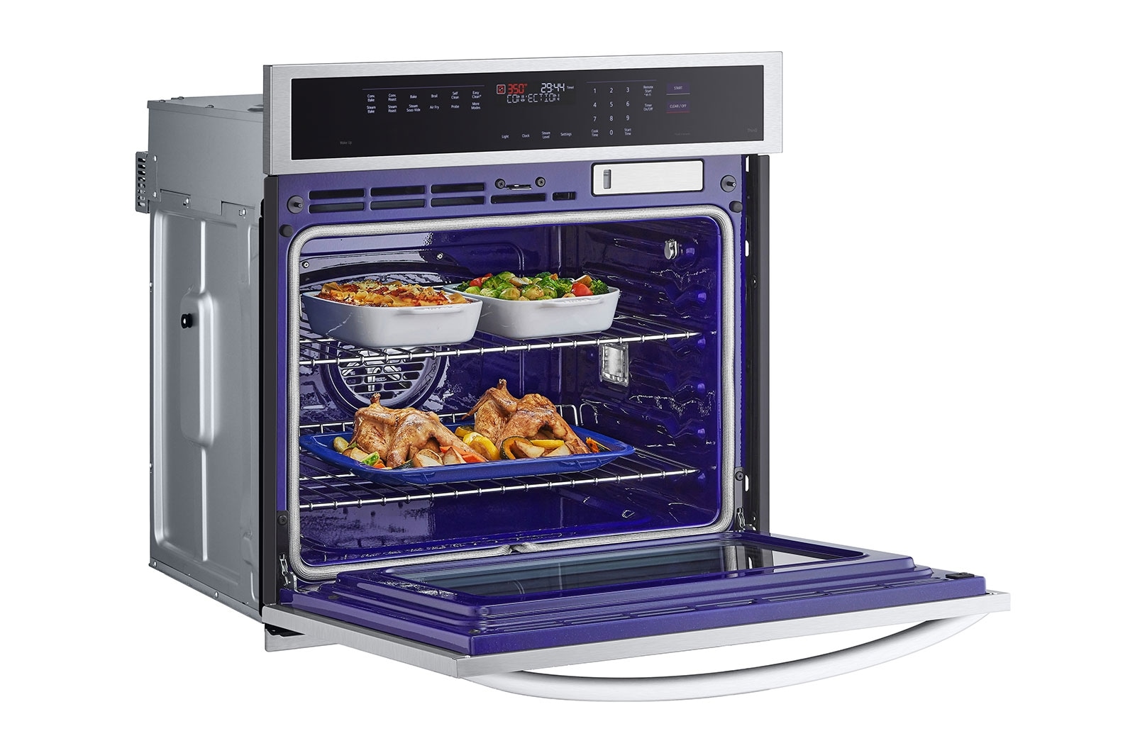 LG Four mural de 4,7 pi³ | Conv. véritable, sous vide à la vapeur, Air Fry, InstaView<sup>🅫</sup>, SelfClean, EasyClean<sup>🅫</sup>, intell., acier inox., WSEP4727F