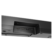 Vue en angle de l'arrière de la LG Soundbar S75TR