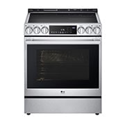 Vue latérale du LG Cuisinière à induction de 6,3 pi³/30 po LG STUDIO | ProBake Conv., Air Sous-Vide, Air Fry, SelfClean, EasyClean🅫, acier inox., encastr. - LSIS6338F