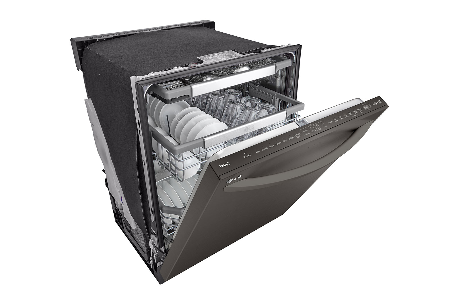 LG Lave-vaisselle de 24 po LG, TrueSteam🅫, QuadWash🅫 Pro, Dynamic Heat Dry🅪, 42 dB, cycle de 1 h, commandes sup., acier inox. noir, LDTH7972D