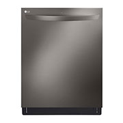 Vue de face du LG Lave-vaisselle de 24 po LG, TrueSteam🅫, QuadWash🅫 Pro, Dynamic Heat Dry🅪, 42 dB, cycle de 1 h, commandes sup., acier inox. noir - LDTH7972D