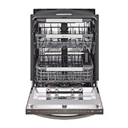 Vue latérale du LG Lave-vaisselle de 24 po LG, TrueSteam🅫, QuadWash🅫 Pro, Dynamic Heat Dry🅪, 42 dB, cycle de 1 h, commandes sup., acier inox. noir - LDTH7972D