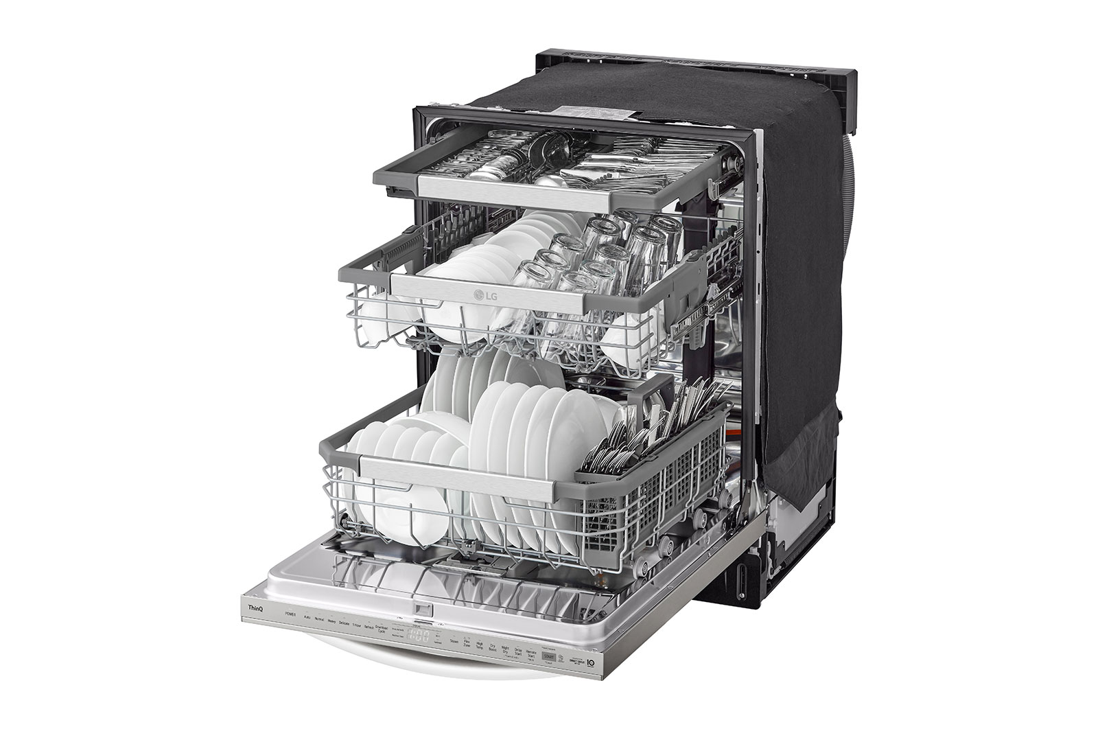 LG Lave-vaisselle de 24 po LG, TrueSteam🅫, QuadWash🅫 Pro, Dynamic Heat Dry🅪, 42 dB, cycle de 1 h, commandes sup., acier inox., LDTH7972S