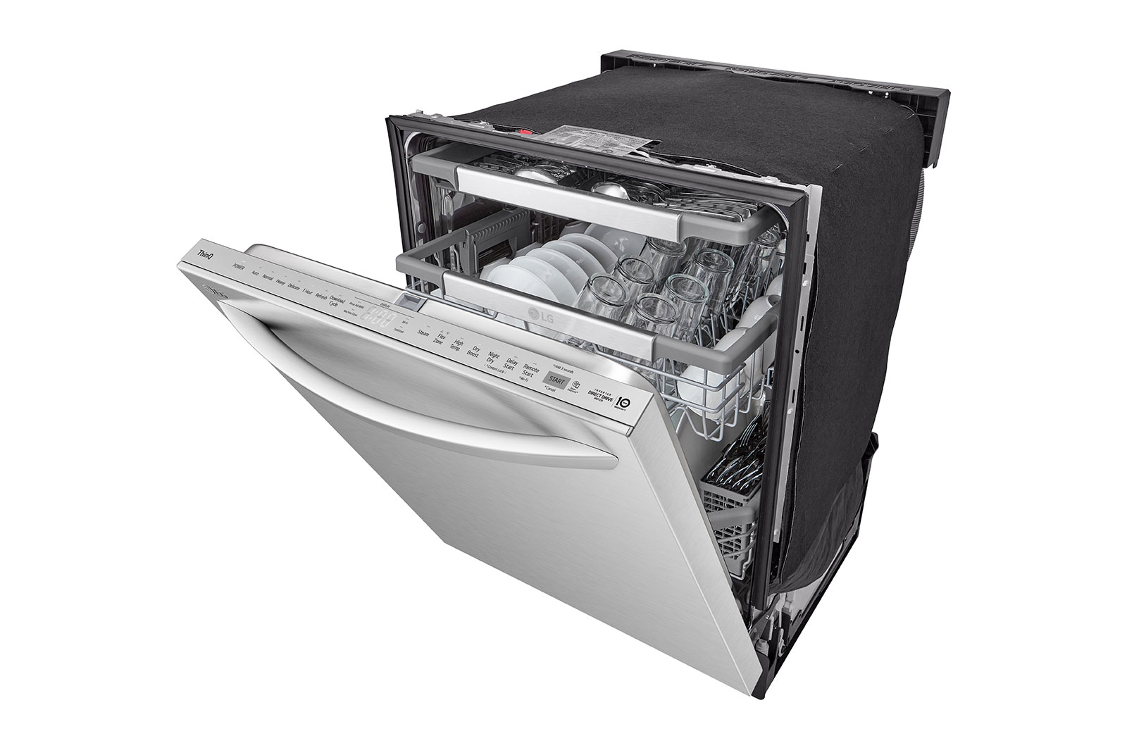 LG Lave-vaisselle de 24 po LG, TrueSteam🅫, QuadWash🅫 Pro, Dynamic Heat Dry🅪, 42 dB, cycle de 1 h, commandes sup., acier inox., LDTH7972S