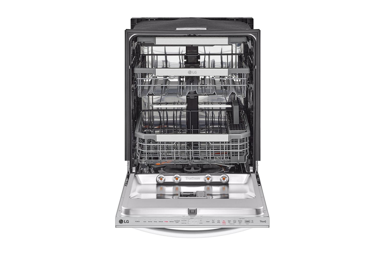 Vue latérale du LG Lave-vaisselle de 24 po LG, TrueSteam🅫, QuadWash🅫 Pro, Dynamic Heat Dry🅪, 42 dB, cycle de 1 h, commandes sup., acier inox. - LDTH7972S