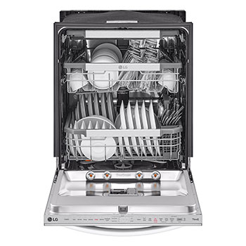 Vue latérale du LG Lave-vaisselle de 24 po LG, TrueSteam🅫, QuadWash🅫 Pro, Dynamic Heat Dry🅪, 42 dB, cycle de 1 h, commandes sup., acier inox. - LDTH7972S