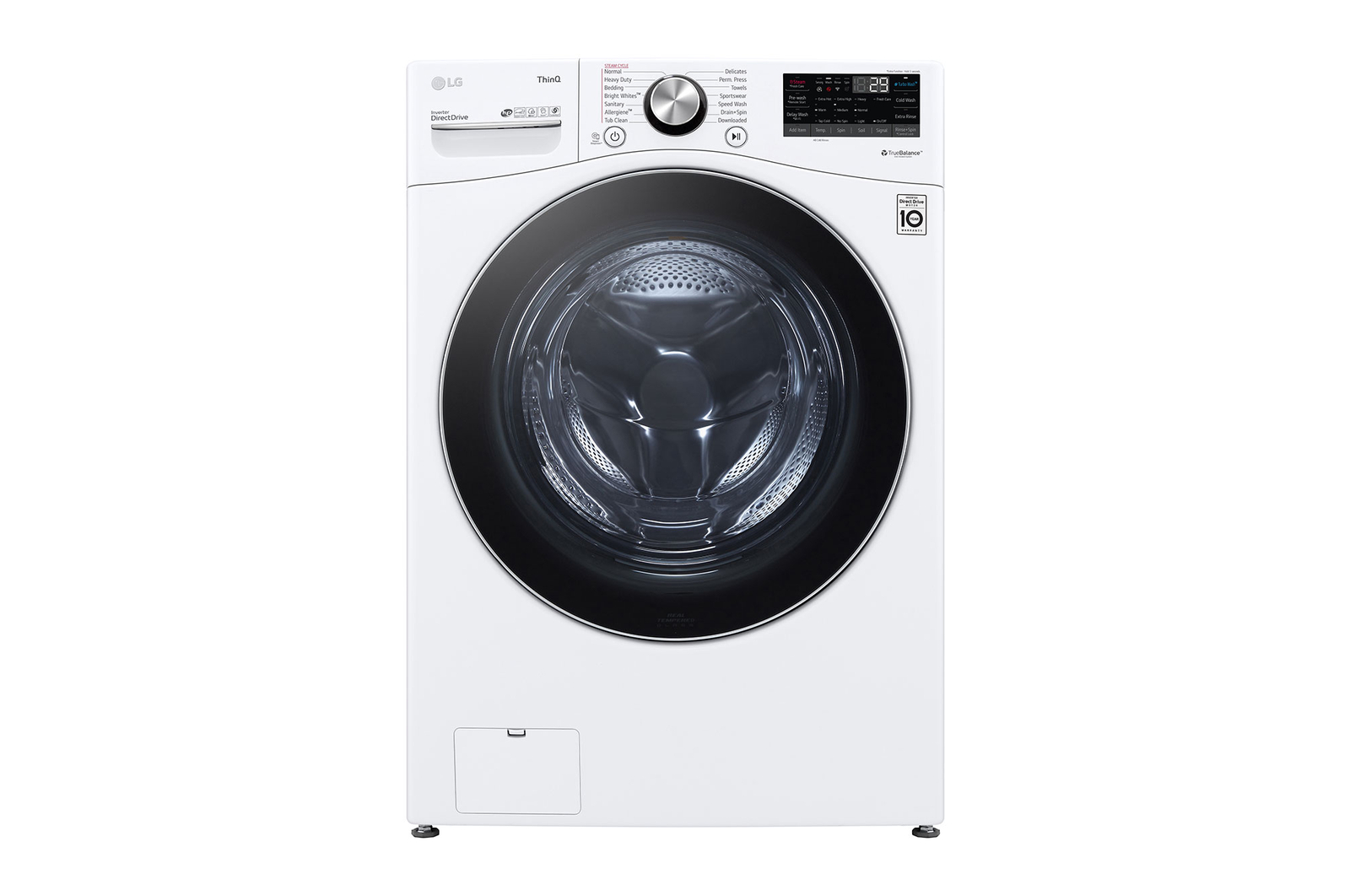 Vue avant de Laveuse à chargement frontal de 5,2 pi³ à hyper grande capacité dotée de l’AI, WM4100HWA