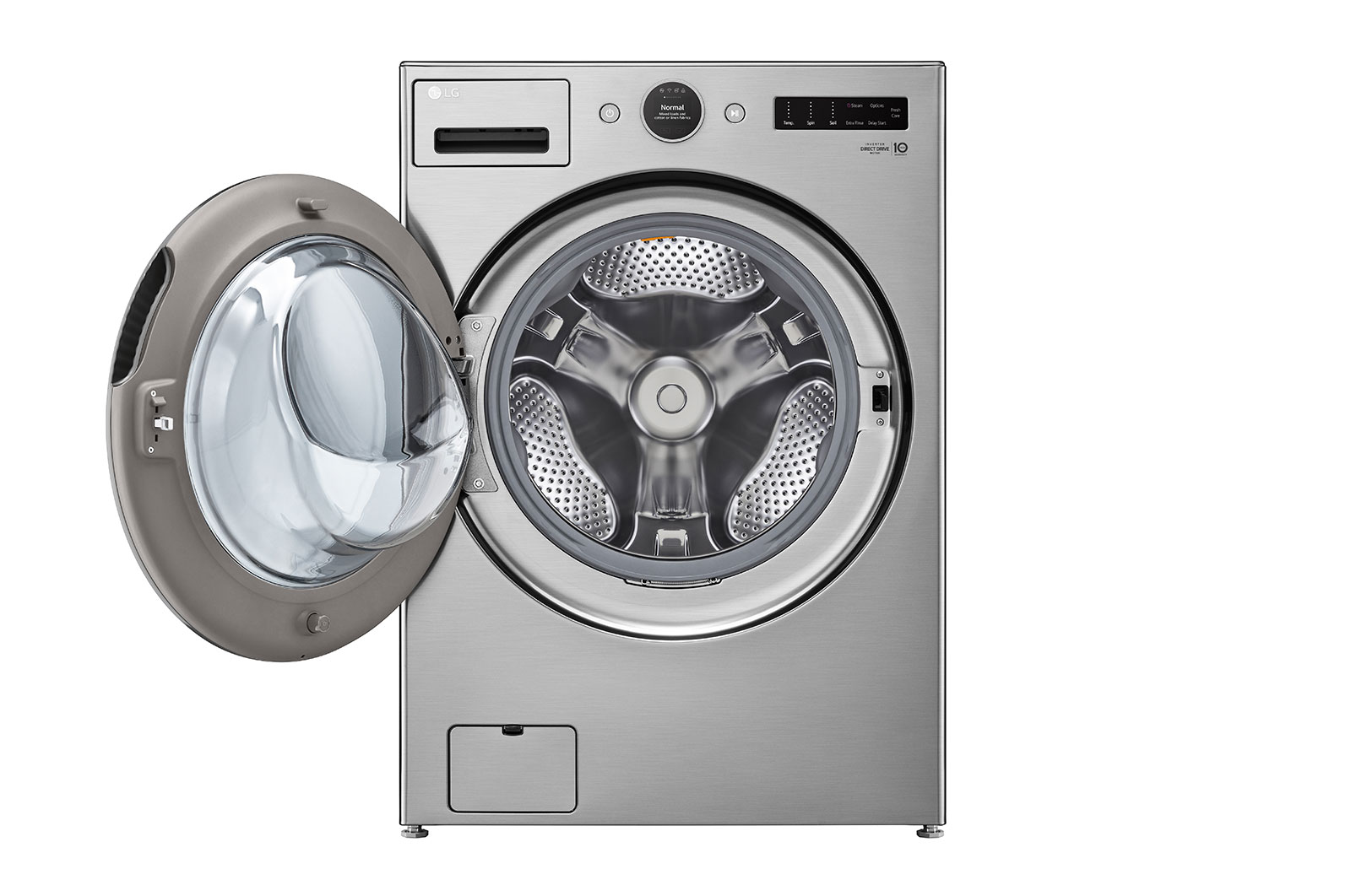 Vue latérale du LG Laveuse intelligente à chargement frontal de 5,2 pi³ avec TurboWash🅫 360° et technologie DD🅫 AI intégrée, homologuée ENERGY STAR🅫 - WM5500HVA