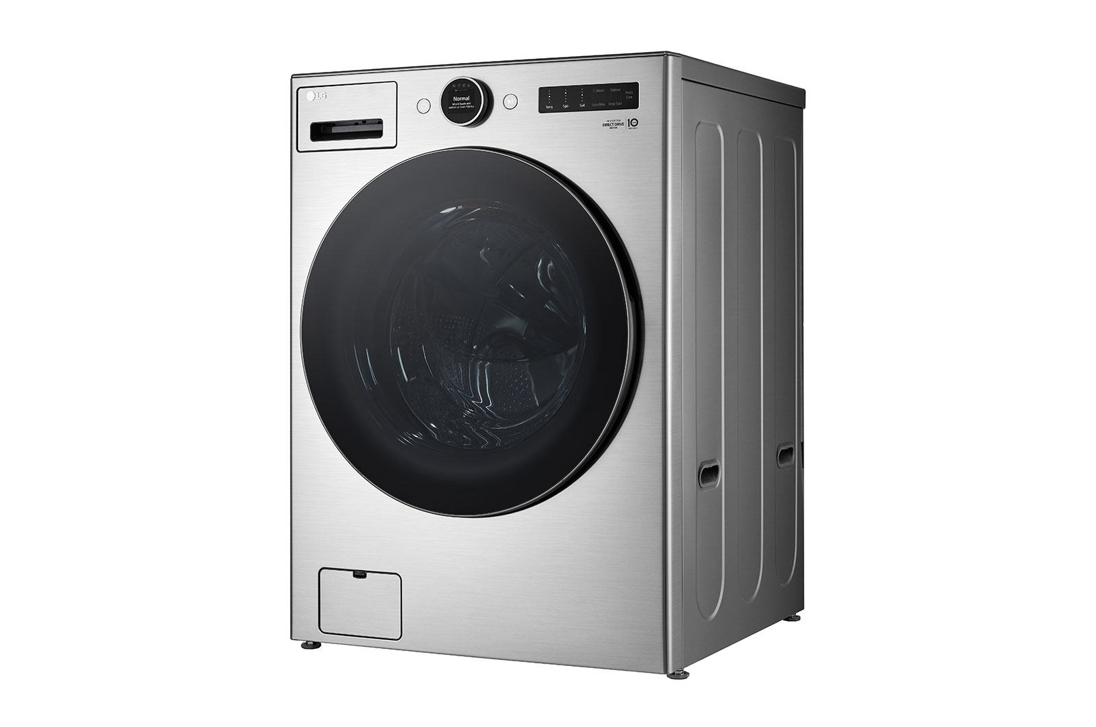 Vue latérale du LG Laveuse intelligente à chargement frontal de 5,2 pi³ avec TurboWash🅫 360° et technologie DD🅫 AI intégrée, homologuée ENERGY STAR🅫 - WM5500HVA
