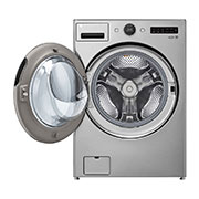 Vue latérale du LG Laveuse intelligente à chargement frontal de 5,2 pi³ avec TurboWash🅫 360° et technologie DD🅫 AI intégrée, homologuée ENERGY STAR🅫 - WM5500HVA