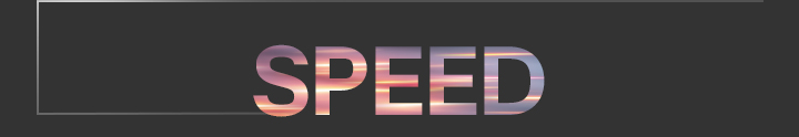 Le mot ‘SPEED’ en grandes lettres dégradées, centré sur un fond sombre avec un fin contour rectangulaire s’étendant depuis la gauche.