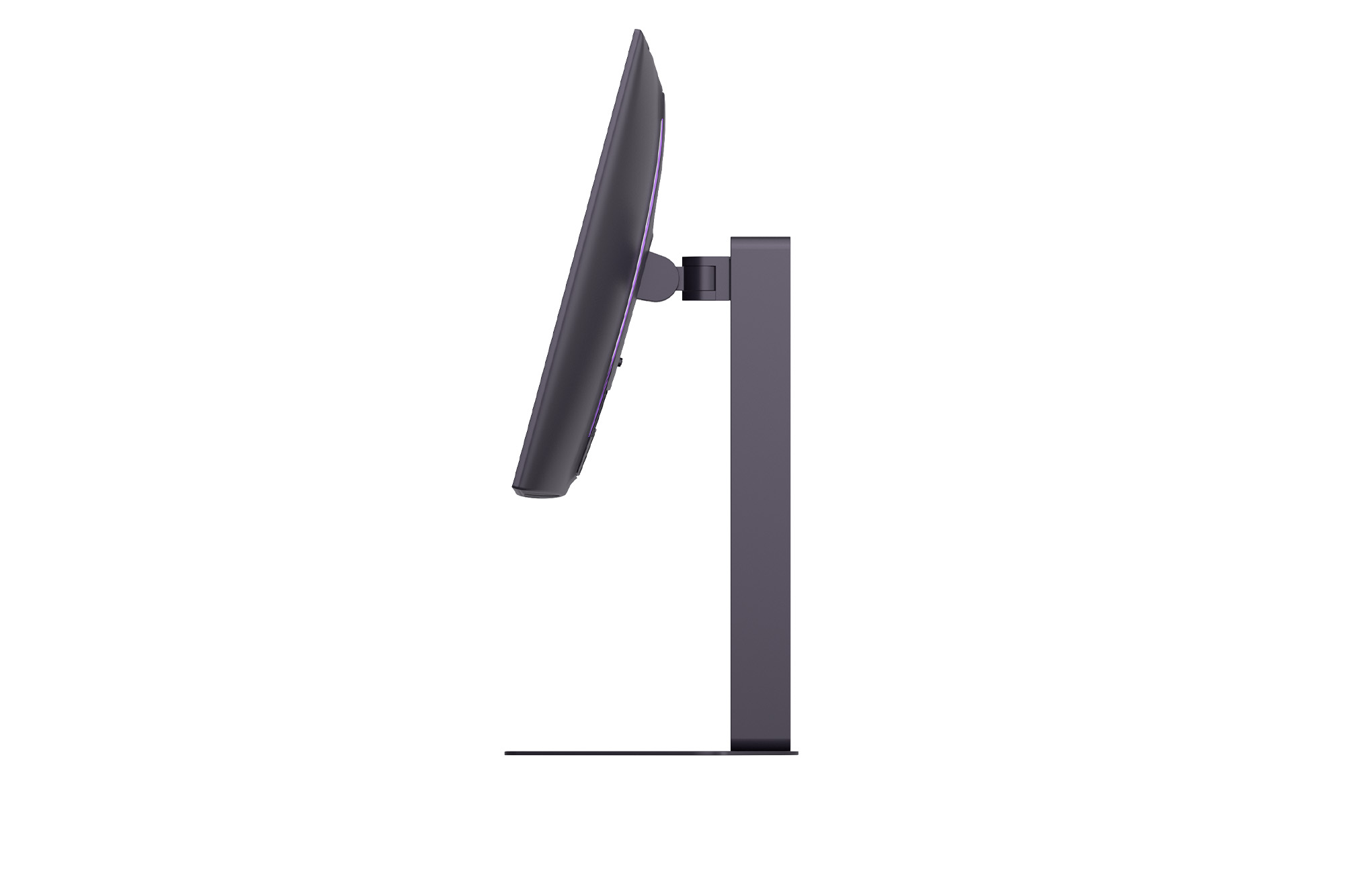 side view of a tilted monitor