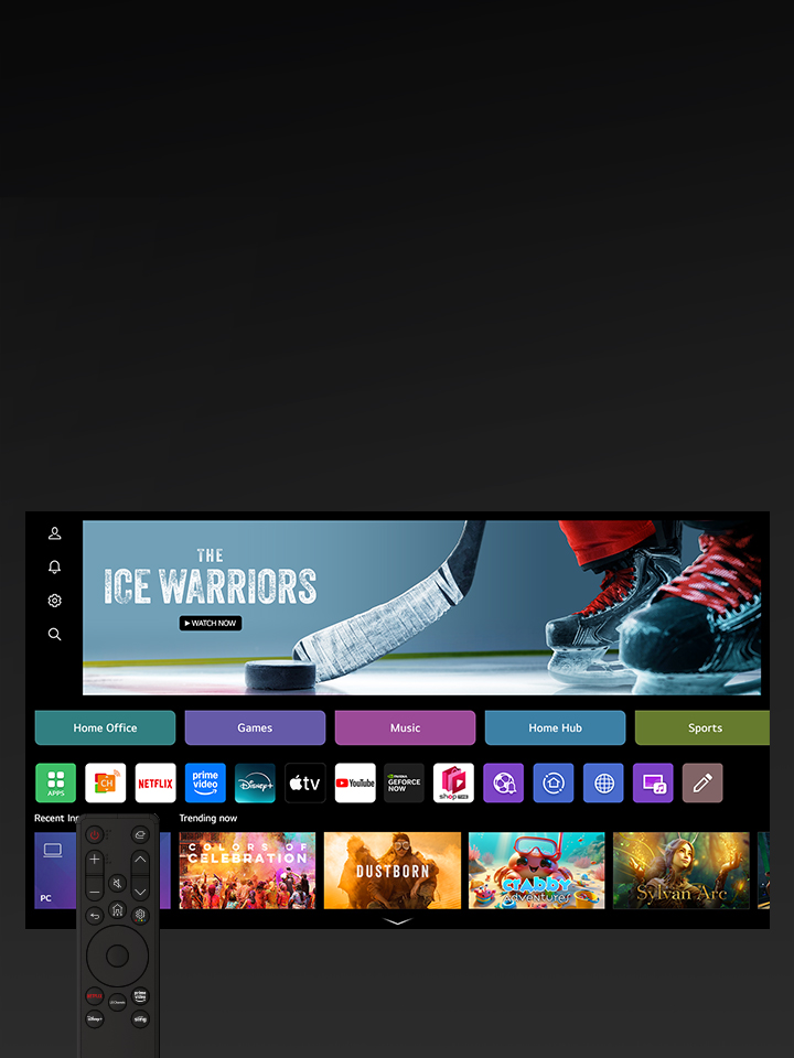 Écran LG TV affichant l’interface webOS