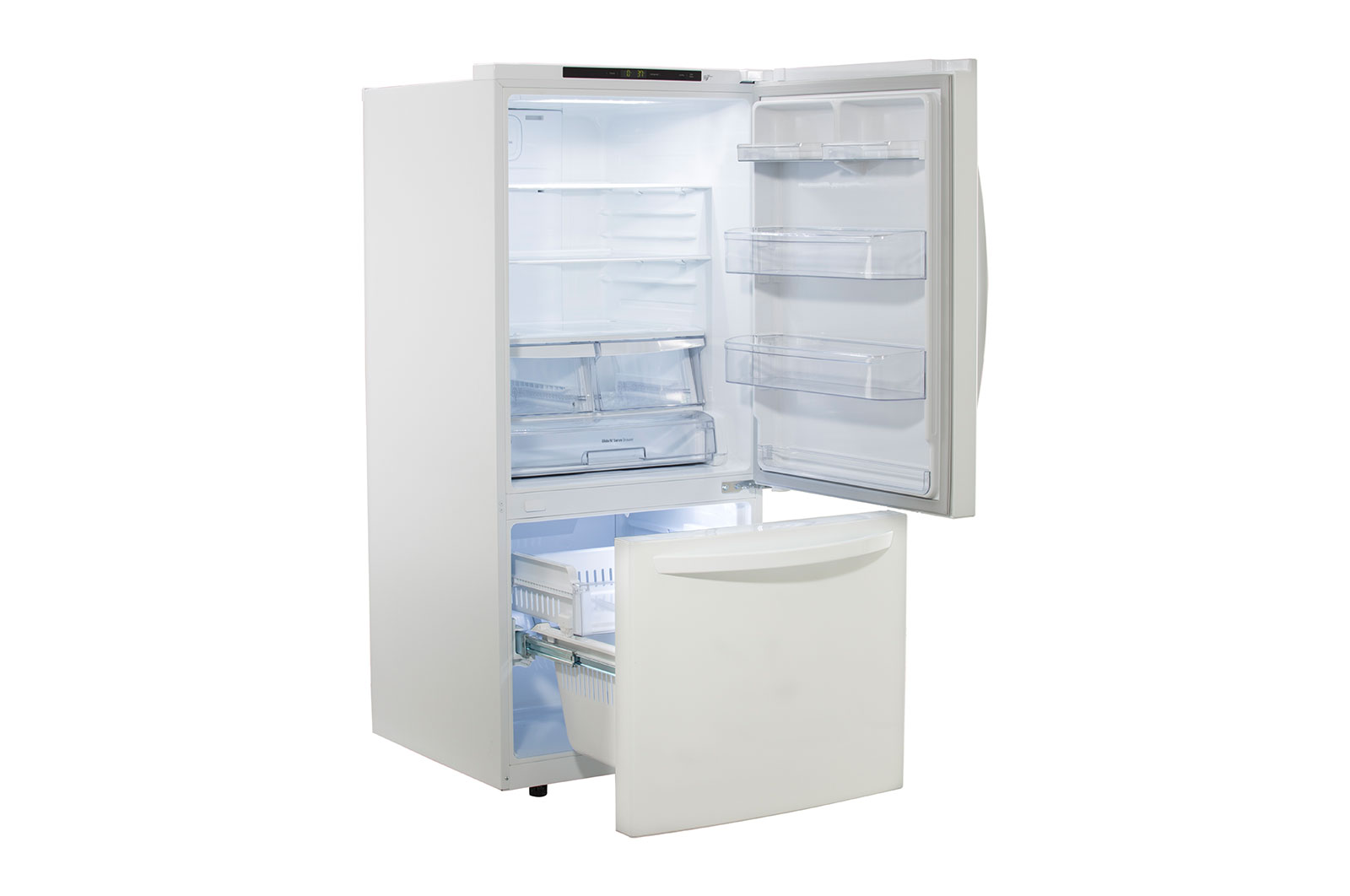 Vue latérale du LG Réfrigérateur de 22 pi³/30 po, prof. stand., congélateur au bas - LRDNS2200W